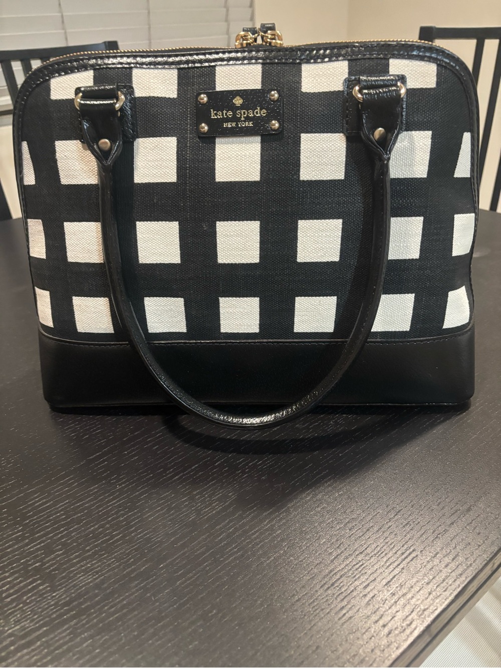 kate spade Black and White Gingham Satchel